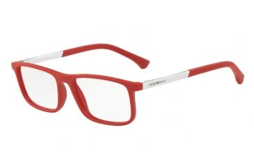 Image of Armani EA3125 Progressive Prescription Eyeglasses 5645-53 - Red Rubber Frame