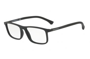 Image of Armani EA3125F Single Vision Prescription Eyeglasses 5063-55 - Black Rubber Frame