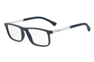 Image of Armani EA3125F Single Vision Prescription Eyeglasses 5474-55 - Blue Rubber Frame