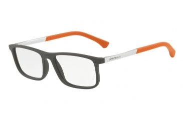 Image of Armani EA3125F Single Vision Prescription Eyeglasses 5647-55 - Brown Rubber Frame