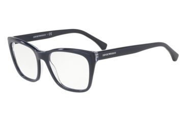 Image of Armani EA3146F Prescription Eyeglasses, 54mm, Trilayer Crystal Blue, EA3146F-5743-54-SV