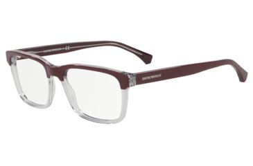Image of Armani EA3148 Prescription Eyeglasses, 53mm, Top Opal Bordeaux On Tr Grey, EA3148-5750-53-SV
