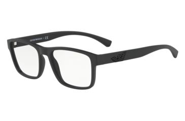 Image of Armani EA3149 Prescription Eyeglasses, 53mm, Matte Black, EA3149-5042-53-SV