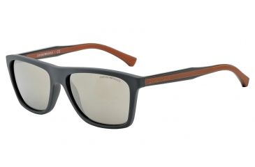 Image of Armani EA4001 Single Vision Prescription Sunglasses EA4001-51005A-56 - Lens Diameter 56 mm, Frame Color Dark Grey Rubber