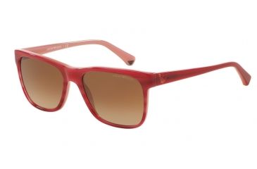 Image of Armani EA4002 Progressive Prescription Sunglasses EA4002-505313-55 - Lens Diameter 55 mm, Frame Color Striped Cherry/opal Pink