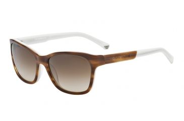 Image of Armani EA4004 EA4004 Bifocal Prescription Sunglasses EA4004-504713-56 - Lens Diameter 56 mm, Frame Color Striped Brown/cream