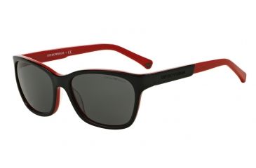 Image of Armani EA4004 EA4004 Bifocal Prescription Sunglasses EA4004-506187-56 - Lens Diameter 56 mm, Frame Color Top Black On Red