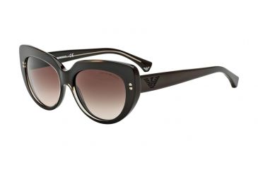Image of Armani EA4032 Progressive Prescription Sunglasses EA4032-522213-55 - Lens Diameter 55 mm, Frame Color Transp Brown/dark Brown