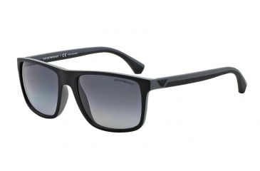 Image of Armani EA4033 Single Vision Prescription Sunglasses EA4033-5229T3-56 - Lens Diameter 56 mm, Frame Color Black/grey Rubber