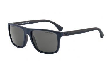 Image of Armani EA4033 Single Vision Prescription Sunglasses EA4033-523087-56 - Lens Diameter 56 mm, Frame Color Top Blue/brown Rubber