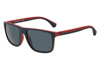 Image of Armani EA4033 Single Vision Prescription Sunglasses EA4033-532587-56 - Lens Diameter 56 mm, Frame Color Blue/Red Rubber