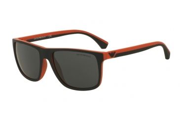 Image of Armani EA4033 Single Vision Prescription Sunglasses EA4033-552987-56 - Lens Diameter 56 mm, Frame Color Top Black/orange Rubber