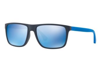 Image of Armani EA4033 Single Vision Prescription Sunglasses, 56mm, Blue Rubber, EA4033-565055-56-SV