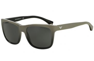 Image of Armani EA4041 Progressive Prescription Sunglasses EA4041-534687-56 - Lens Diameter 56 mm, Frame Color White Gradient Black On Black