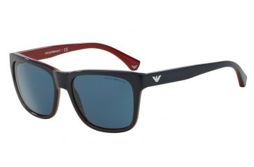 Image of Armani EA4041 Progressive Prescription Sunglasses EA4041-534780-56 - Lens Diameter 56 mm, Frame Color Blue Gradient Red On Red