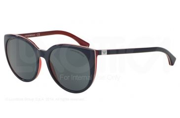 Image of Armani EA4043 Progressive Prescription Sunglasses EA4043-535287-55 - Lens Diameter 55 mm, Frame Color Blue/White Line/Red
