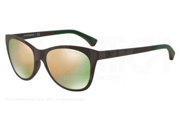 Image of Armani EA4046 Single Vision Prescription Sunglasses EA4046-53424Z-56 - Lens Diameter 56 mm, Frame Color Matte Brown