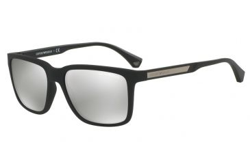 Image of Armani EA4047 Progressive Prescription Sunglasses EA4047-50636G-56 - Lens Diameter 56 mm, Frame Color Black Rubber