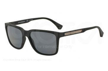 Image of Armani EA4047 Progressive Prescription Sunglasses EA4047-506381-56 - Lens Diameter 56 mm, Frame Color Black Rubber