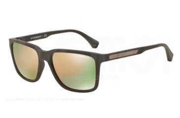 Image of Armani EA4047 Progressive Prescription Sunglasses EA4047-53054Z-56 - Lens Diameter 56 mm, Frame Color Grey/Brown Rubber