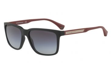 Image of Armani EA4047 Progressive Prescription Sunglasses EA4047-56518G-56 - Lens Diameter 56 mm, Frame Color Black Rubber