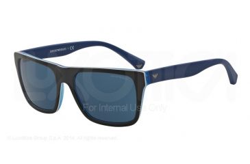 Image of Armani EA4048 Progressive Prescription Sunglasses EA4048-539280-56 - Lens Diameter 56 mm, Frame Color Top Black/matte Blue