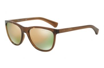 Image of Armani EA4053 Single Vision Prescription Sunglasses EA4053-53744Z-57 - Lens Diameter 57 mm, Frame Color Transparent Brown