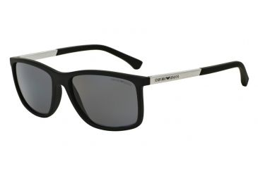 Image of Armani EA4058 Single Vision Prescription Sunglasses EA4058-506381-58 - Lens Diameter 58 mm, Frame Color Black Rubber