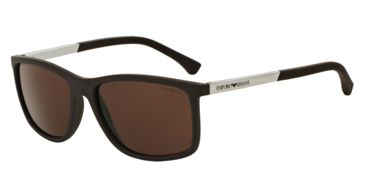 Image of Armani EA4058 Single Vision Prescription Sunglasses EA4058-506473-58 - Lens Diameter 58 mm, Frame Color Brown Rubber