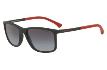Image of Armani EA4058 Single Vision Prescription Sunglasses EA4058-56498G-58 - Lens Diameter 58 mm, Frame Color Black Rubber