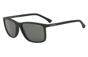 Image of Armani EA4058 Single Vision Prescription Sunglasses EA4058-56539A-58 - Lens Diameter 58 mm, Frame Color Black Rubber