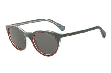Image of Armani EA4061 Single Vision Prescription Sunglasses EA4061-547987-49 - Lens Diameter 49 mm, Frame Color Top Green On Tr Red