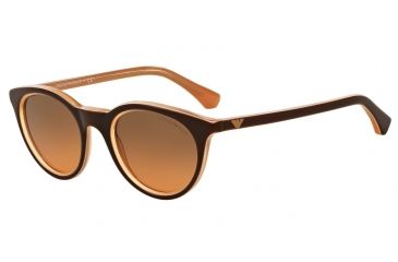 Image of Armani EA4061 Single Vision Prescription Sunglasses EA4061-548018-49 - Lens Diameter 49 mm, Frame Color Brown On Tr Peach