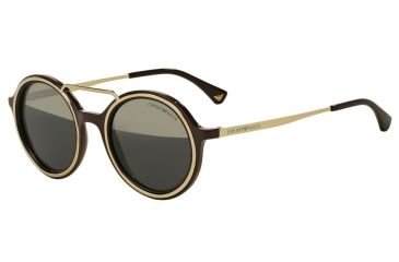 Image of Armani EA4062 Single Vision Prescription Sunglasses EA4062-54631Z-49 - Lens Diameter 49 mm, Frame Color Brown/Pale Gold
