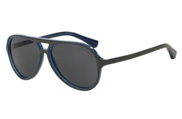 Image of Armani EA4063 Single Vision Prescription Sunglasses EA4063-546787-58 - Lens Diameter 58 mm, Frame Color Top Grey On Opal Blue
