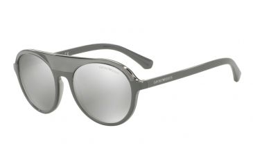 Image of Armani EA4067 Single Vision Prescription Sunglasses EA4067-55216G-54 - Lens Diameter 54 mm, Frame Color Transparent Grey/grey