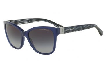 Image of Armani EA4068F Progressive Prescription Sunglasses EA4068F-55188G-57 - Lens Diameter 57 mm, Frame Color Opal Blue