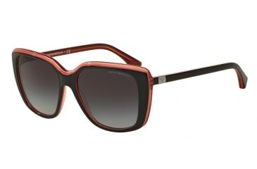 Image of Armani EA4069 Single Vision Prescription Sunglasses EA4069-55148G-56 - Lens Diameter 56 mm, Frame Color Top Black/opal Coral/coral Tr