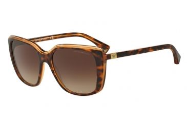Image of Armani EA4069 Single Vision Prescription Sunglasses EA4069-551513-56 - Lens Diameter 56 mm, Frame Color Top Havana/opal Honey/honey Tr