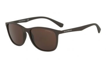 Image of Armani EA4074 Progressive Prescription Sunglasses EA4074-550373-56 - Lens Diameter 56 mm, Frame Color Matte Brown