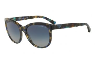 Image of Armani EA4076F Single Vision Prescription Sunglasses EA4076F-55424L-56 - Lens Diameter 56 mm, Frame Color Havana Spot Blue