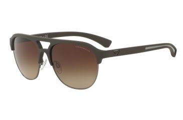 Image of Armani EA4077 Bifocal Prescription Sunglasses EA4077-530513-58 - Lens Diameter 58 mm, Frame Color Brown Rubber