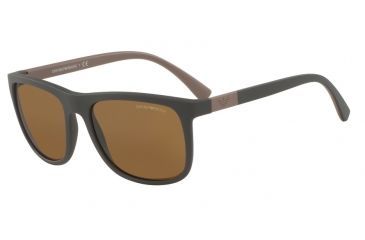 Image of Armani EA4079 Progressive Prescription Sunglasses EA4079-550983-57 - Lens Diameter 57 mm, Frame Color Matte Brown