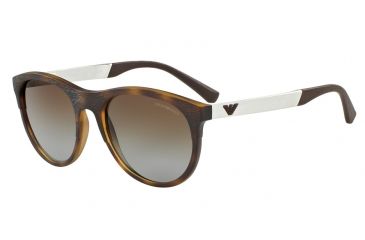Image of Armani EA4084 Progressive Prescription Sunglasses EA4084-5089T5-56 - Lens Diameter 56 mm, Frame Color Matte Dark Havana