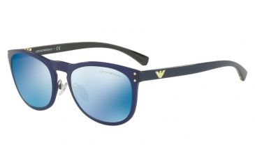 Image of Armani EA4098 Progressive Prescription Sunglasses EA4098-556355-54 - Lens Diameter 54 mm, Frame Color Transparent Blue
