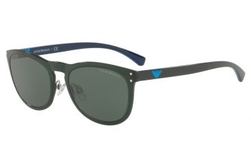 Image of Armani EA4098 Progressive Prescription Sunglasses EA4098-556471-54 - Lens Diameter 54 mm, Frame Color Matte Transp Military Green