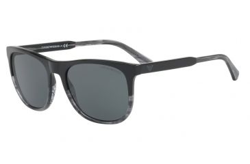 Image of Armani EA4099 Bifocal Prescription Sunglasses EA4099-556687-56 - Lens Diameter 56 mm, Frame Color Black/tr Striped Grey