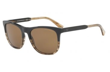 Image of Armani EA4099 Bifocal Prescription Sunglasses EA4099-556783-56 - Lens Diameter 56 mm, Frame Color Brown/tr Striped Brown