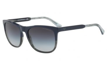 Image of Armani EA4099F Progressive Prescription Sunglasses EA4099F-55728G-56 - Lens Diameter 56 mm, Frame Color Ble/tr Striped Green