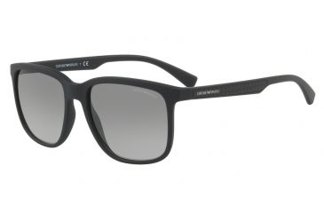 Image of Armani EA4104F Progressive Prescription Sunglasses EA4104F-506311-58 - Lens Diameter 58 mm, Frame Color Black Rubber